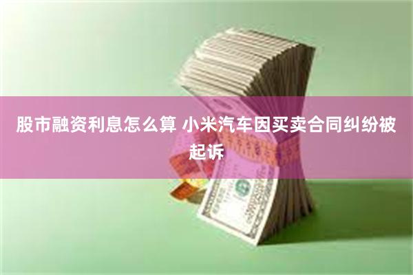 股市融资利息怎么算 小米汽车因买卖合同纠纷被起诉